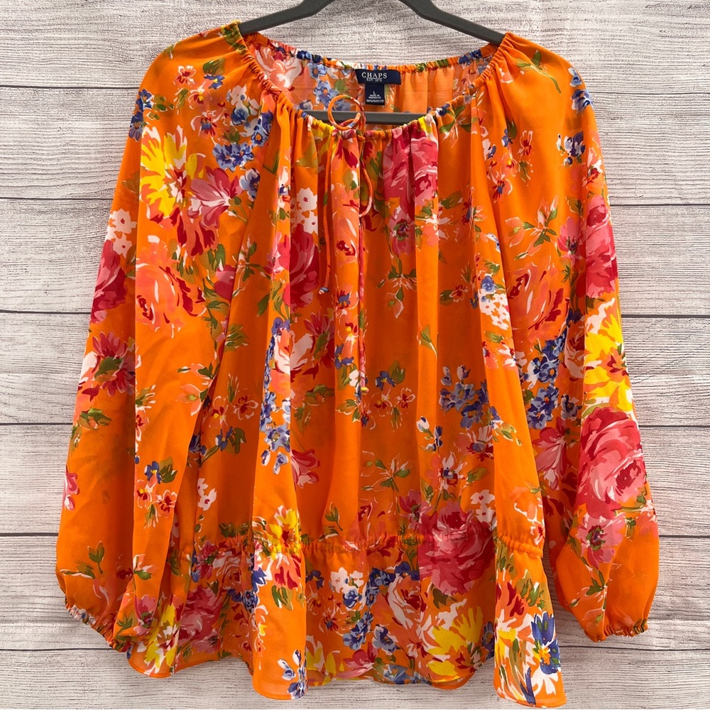 Chaps Orange Floral Top [531]